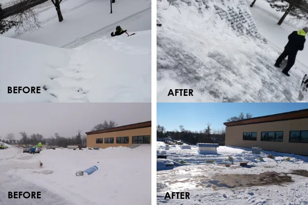 before after ice dam removal wasilla alaska